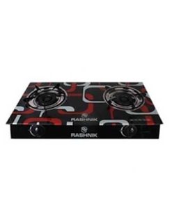 Rashnik Double Burner Glass Top Gas Cooker