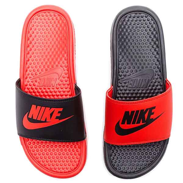 nike benassi red and black