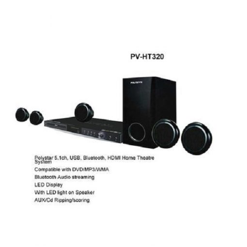 Polystar PV-HT320 Home Theatre {bluetooth + Usb + Dvd Player}