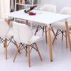 Modern Portable Dining Table With + 4 Leg Wooden Chairs