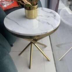 Goldern side marble table
